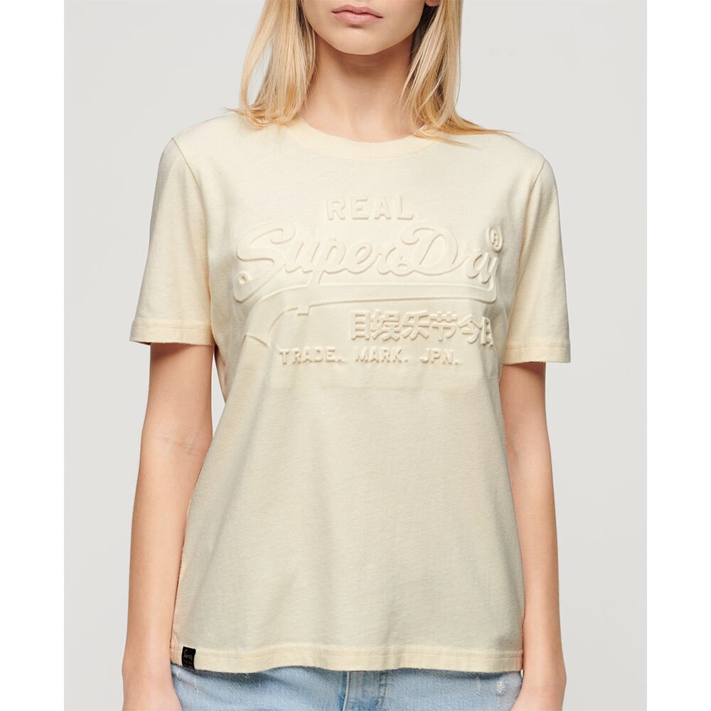 

Футболка с коротким рукавом Superdry Embossed Vl Relaxed, бежевый