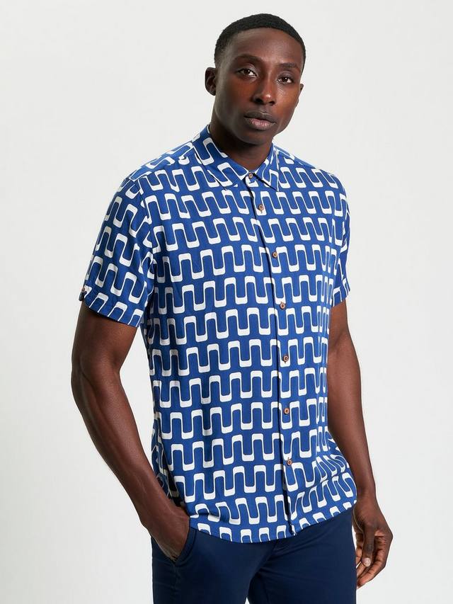 

Футболка Regular Fit с абстрактным джазовым принтом Ben Sherman, Royal