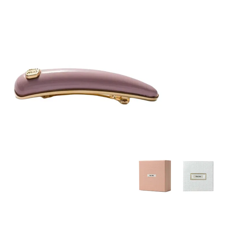 Заколка для волос Miu Miu с логотипом из кожи