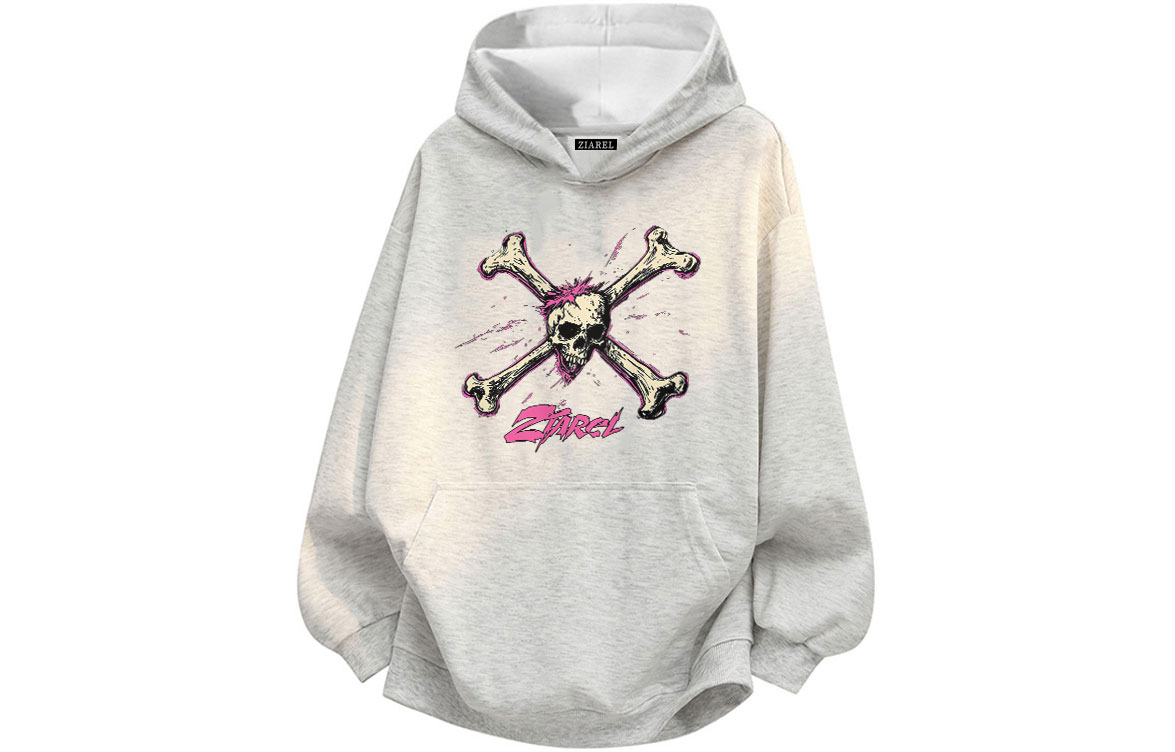 

Толстовка Unisex Hooded Moderate Heavyweight ZIAREL, белый heather серый