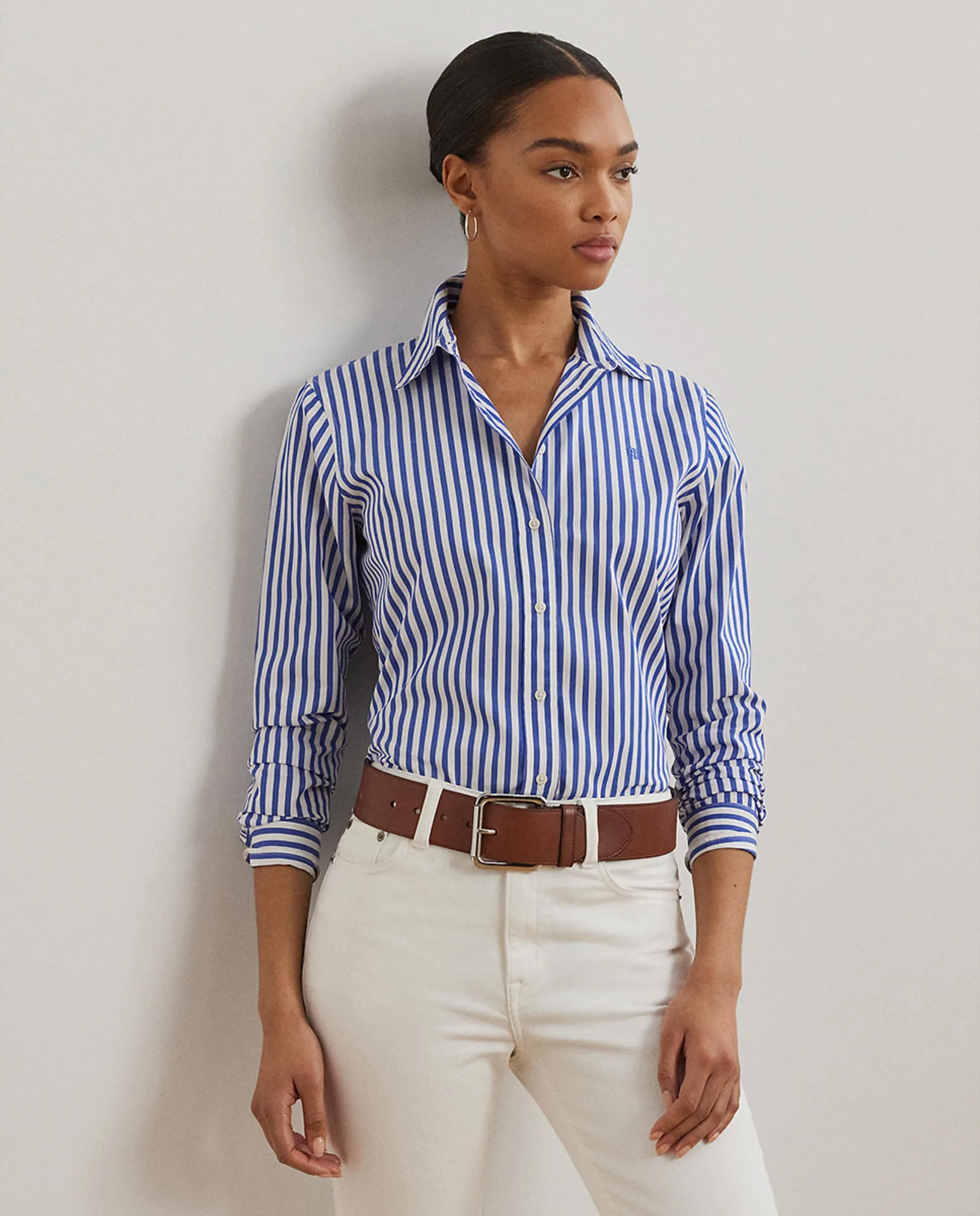 

Женская хлопковая футболка с логотипом Lauren Ralph Lauren, синий