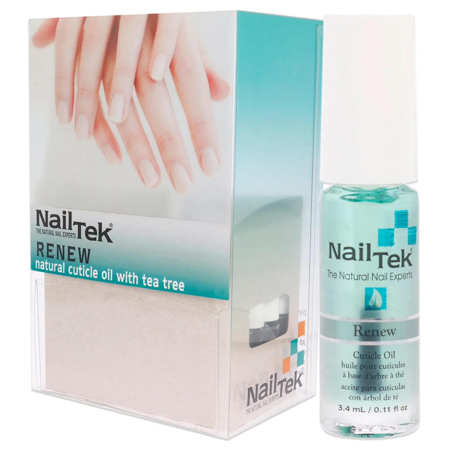 Натуральное масло для кутикулы Renew с маслом чайного дерева от Nail Tek для женщин - 24 x 0,11 унции (59 г) для ухода за ногтями, Clear — фото 4