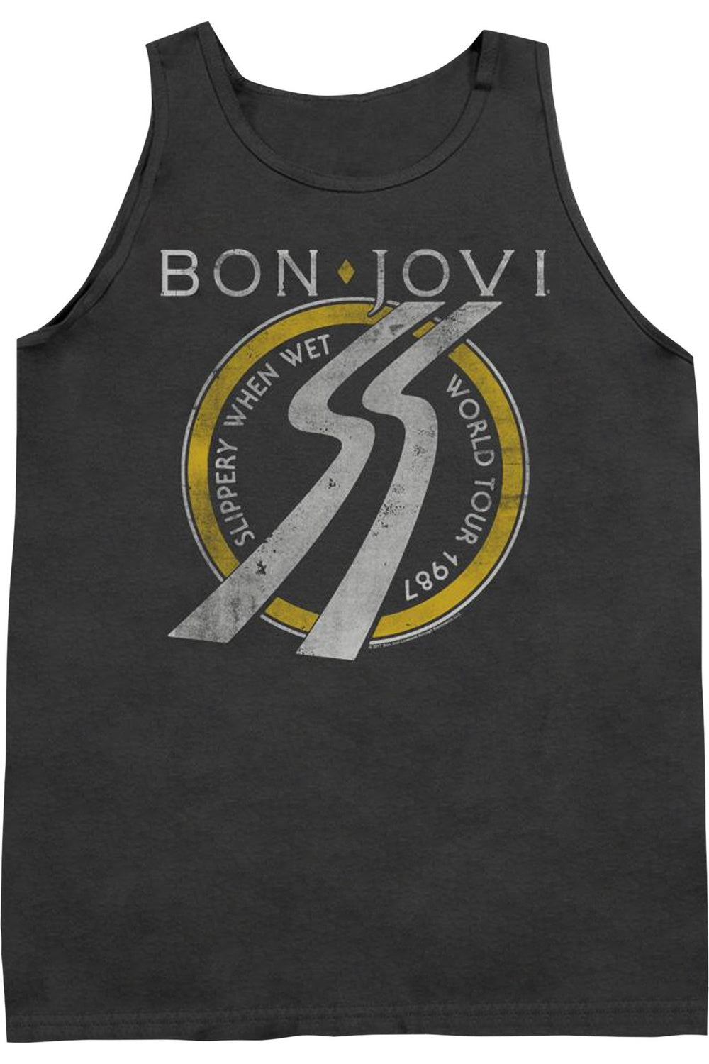 

Bon Jovi Slippery When Wet World Tour мужская майка Gildan, цвет charcoal