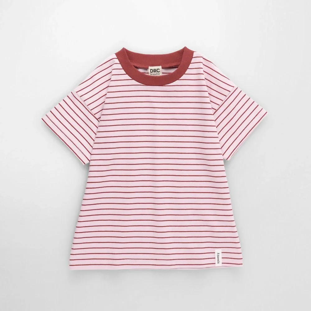 Однотонная футболка с коротким рукавом в полоску Branshes, цвет Light Pink — фото 3
