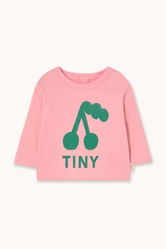 

Детская хлопковая футболка с длинным рукавом CHERRY GRAPHIC BABY TEE Tinycottons, розовый