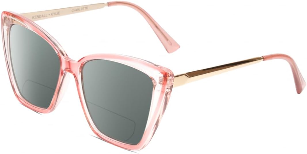 

Солнцезащитные очки Calabria K+K CHARLOTTE «Кошачий глаз», поляризованные, бифокальные, для чтения, модные, женские, солнцезащитные очки с защитой от УФ-излучения, Blush Pink Crystal Gold/Smoke Grey Lens