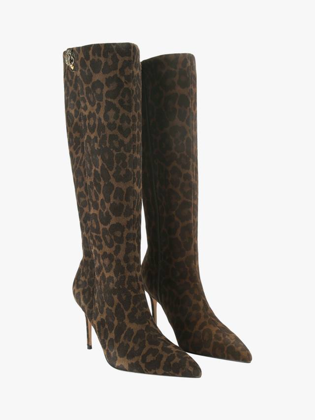 Belgravia ботинки до колена из замши с леопардовым принтом Kurt Geiger London, Dark Brown — фото 2
