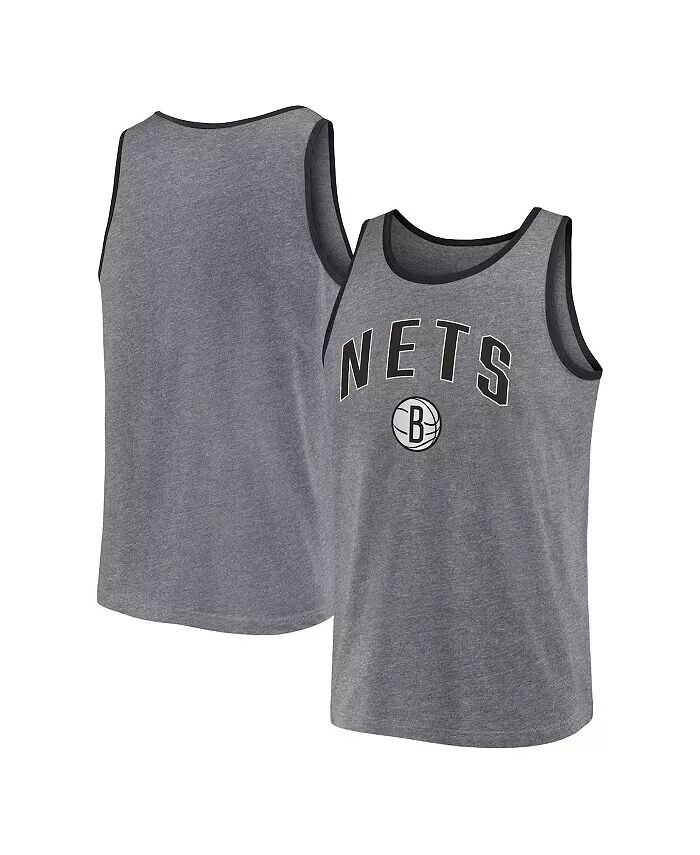 

Мужская майка-топ с логотипом Brooklyn Nets цвета «серый» Fanatics