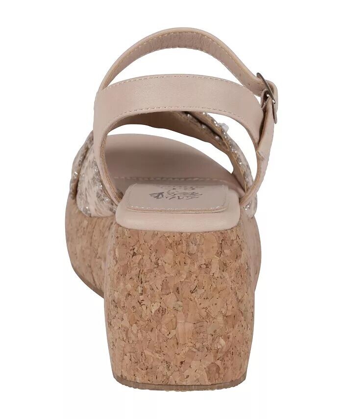 Женские босоножки Lucy на танкетке из пробковой ткани GC Shoes, бежевый — фото 3