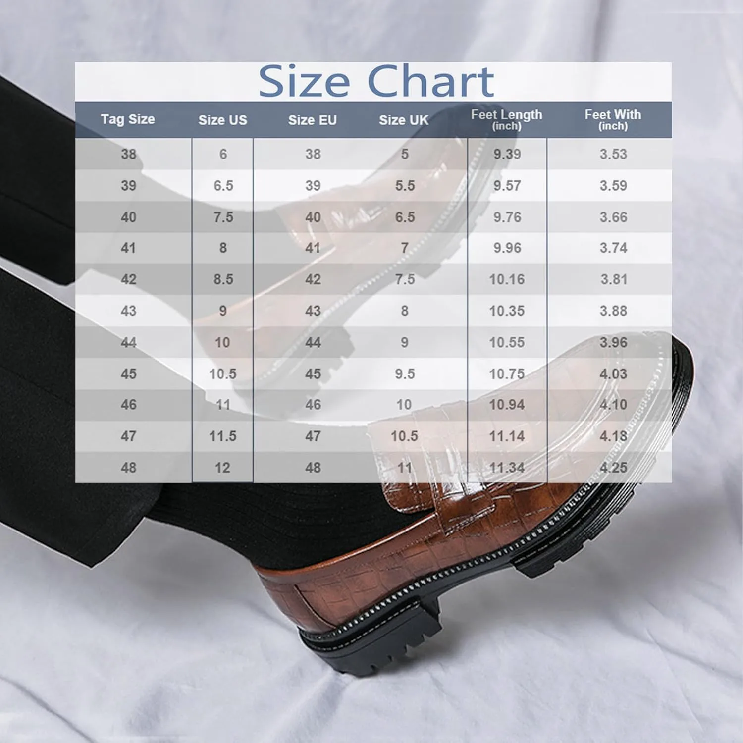 

Мужские кожаные лоферы на платформе, с классическим тиснением под крокодила, на подкладке, удобные повседневные и деловые туфли для вечеринок, свадеб и выпускных Oigunle, коричневый