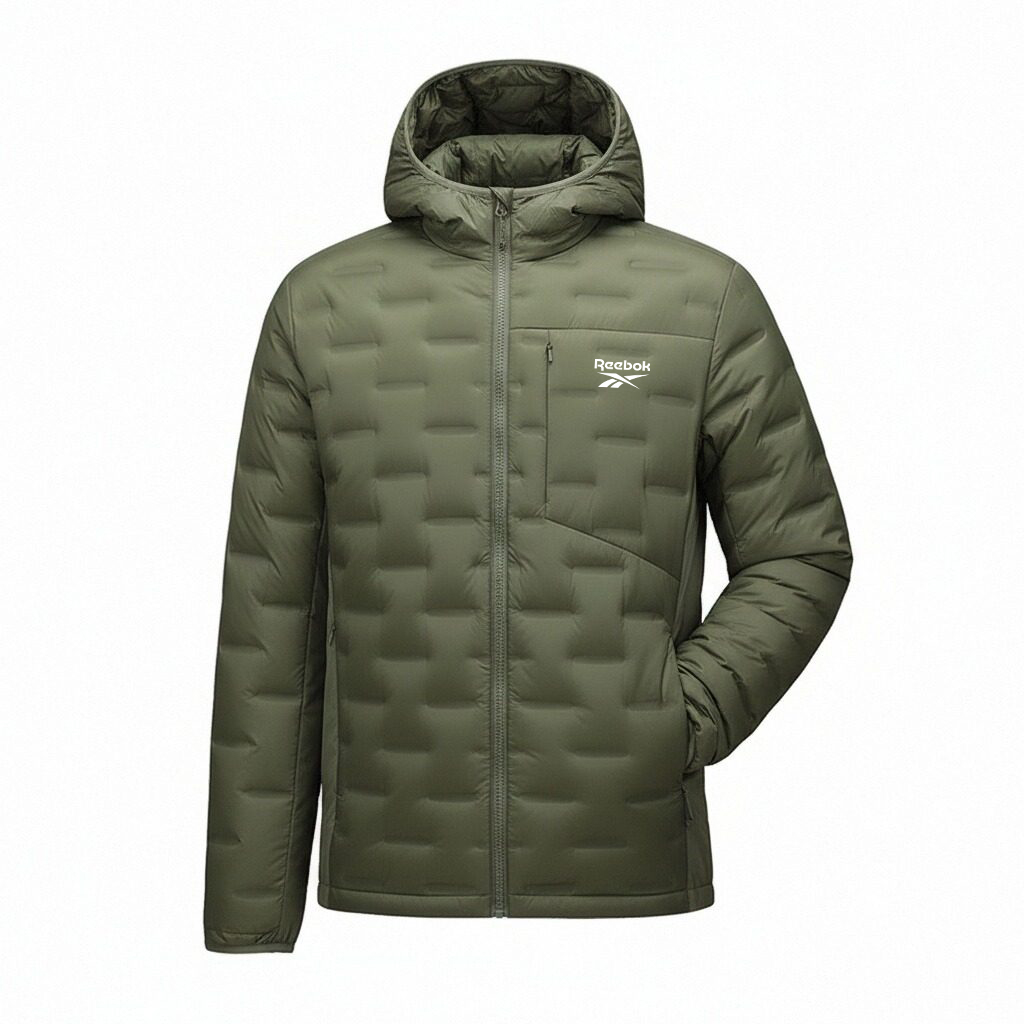 

Пуховик Unisex с капюшоном, легкий, стеганый Reebok, army зеленый