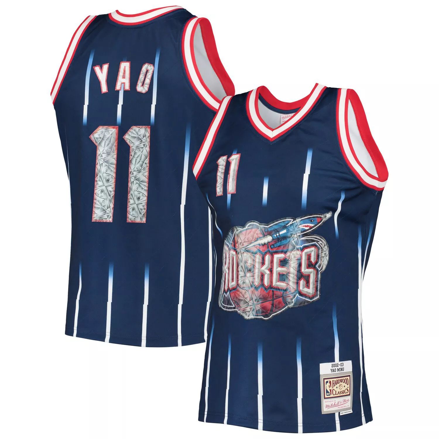 

Мужская футболка Mitchell & Ness Yao Ming Navy Houston Rockets 1996-97 Hardwood Classics NBA Diamond Swingman, посвященная 75-летию НБА, Синий, Мужская футболка Mitchell & Ness Yao Ming Navy Houston Rockets 1996-97 Hardwood Classics NBA Diamond Swingman, 