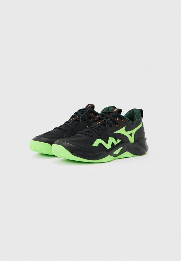 Волейбольные кроссовки wave momentum pro Mizuno, Black/Glowing Apple/Mandarin Orange — фото 2