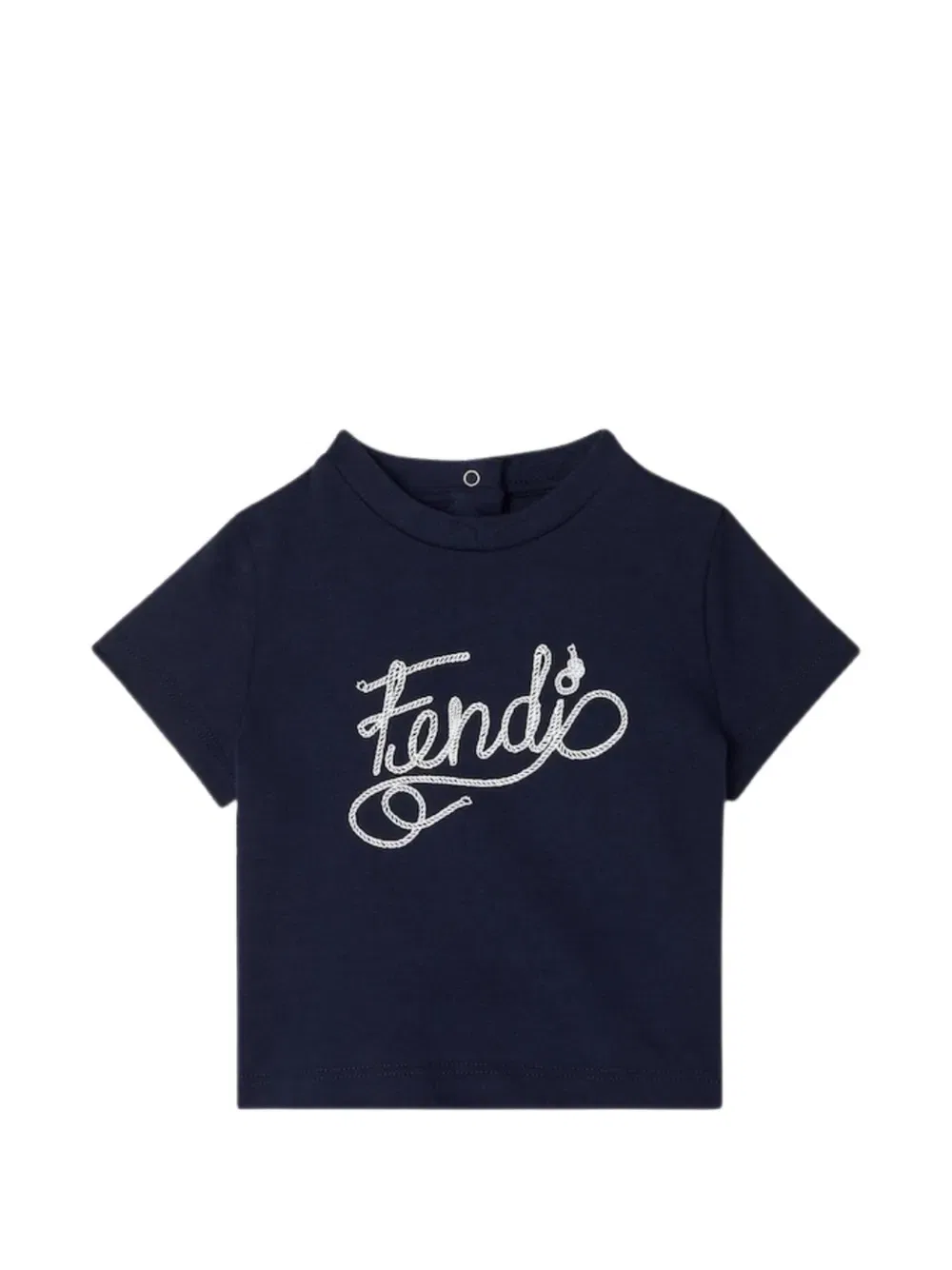 Футболка с коротким рукавом и вышивкой Fendi Kids, синий