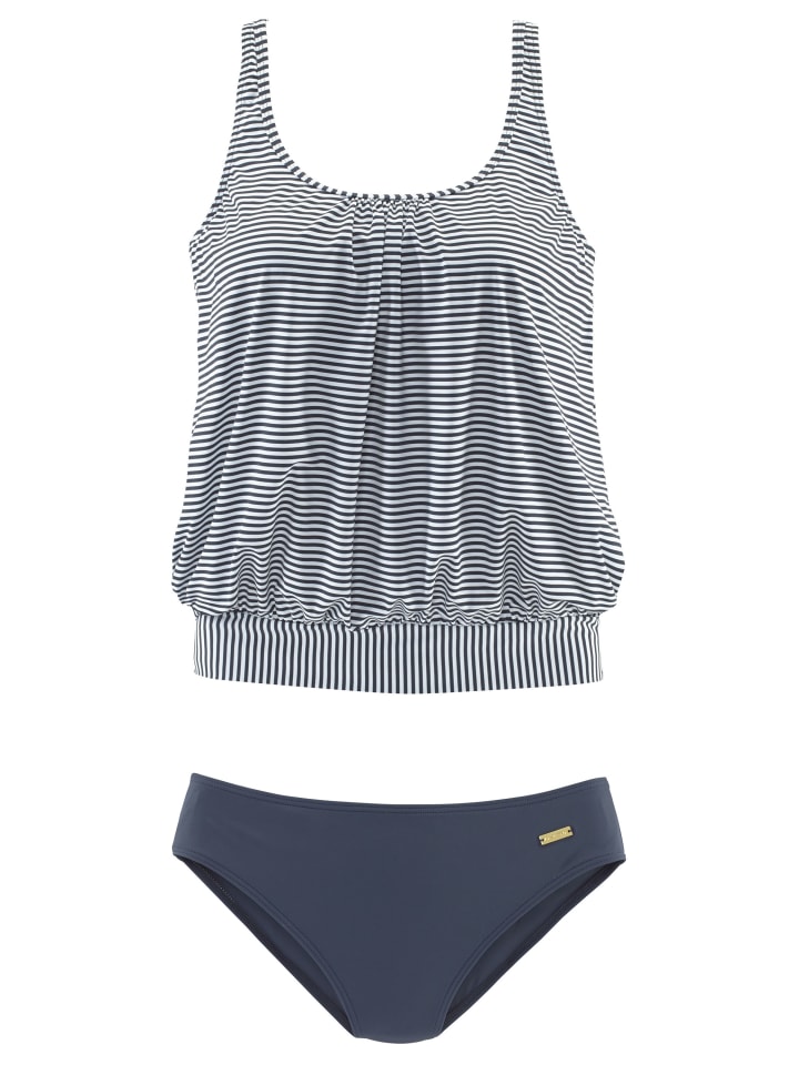 

Комплект бикини LASCANA Oversize Tankini, цвет marine-gestreift