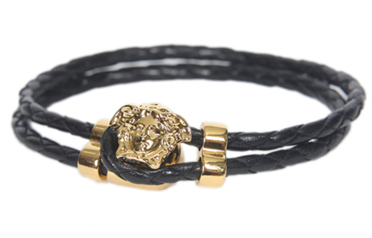 

Браслет-шарм с детализированным логотипом Medusa VERSACE, черный