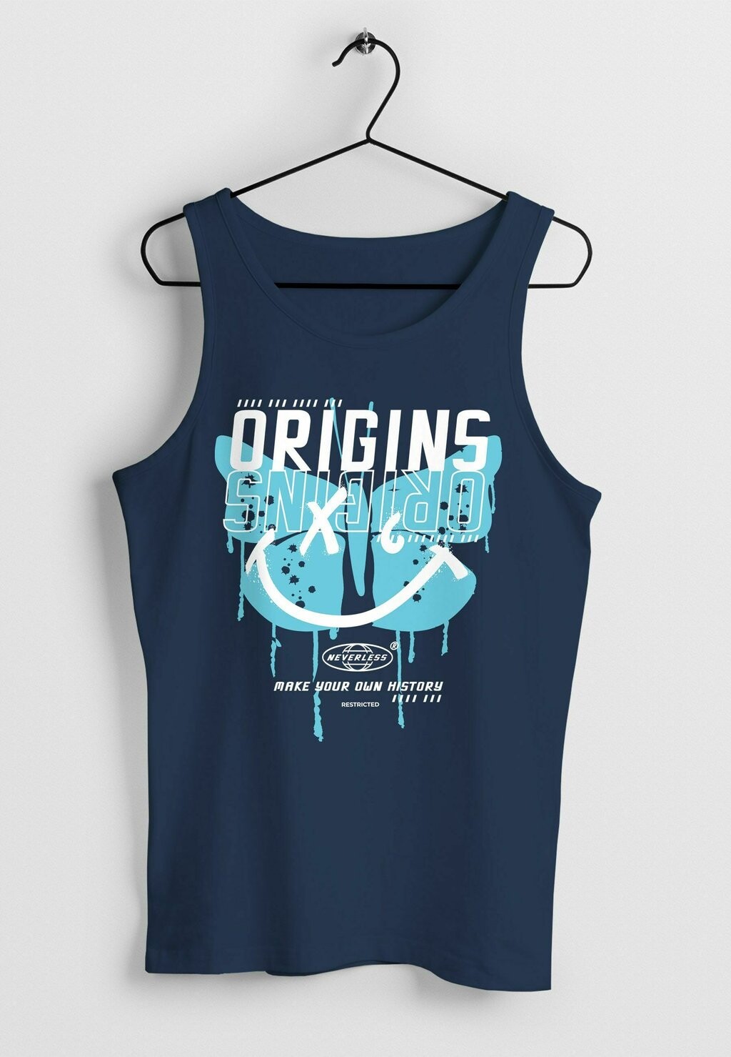 

Топ TANK AUFDRUCK SCHMETTERLING SMILE MAKE YOUR Neverless, темно-синий