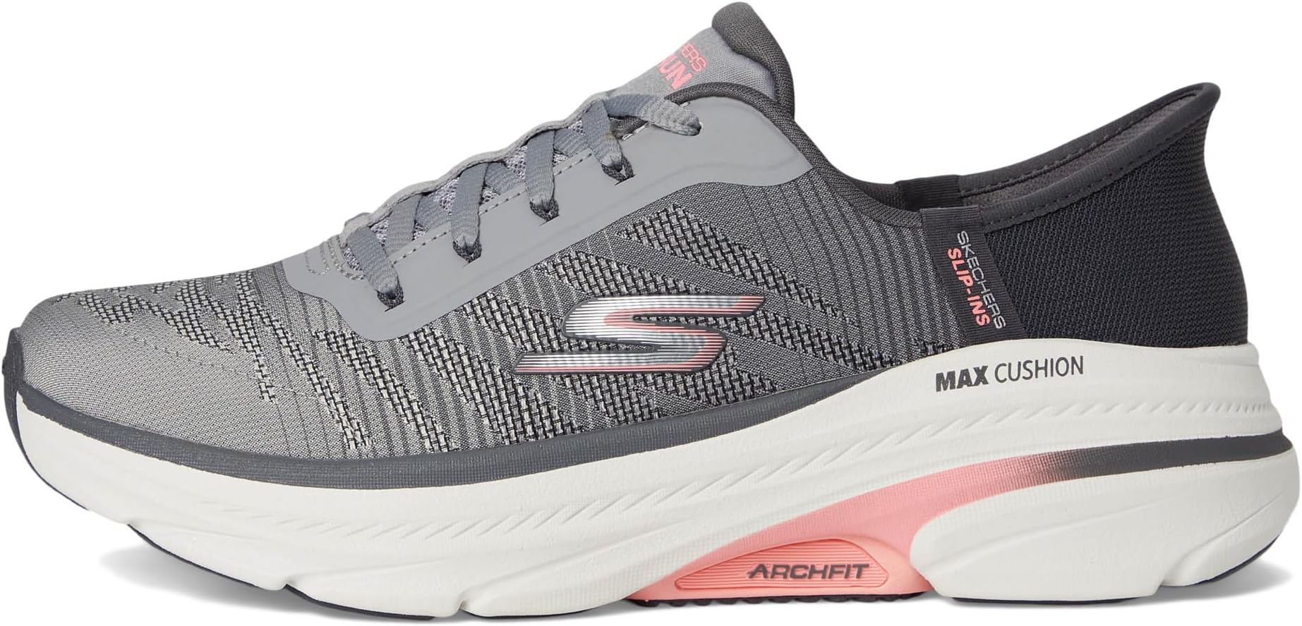 Кроссовки SKECHERS Max Cushioning Arch Fit 2.0 Adelphi Hands Free Slip-Ins, цвет Gray/Coral — фото 4