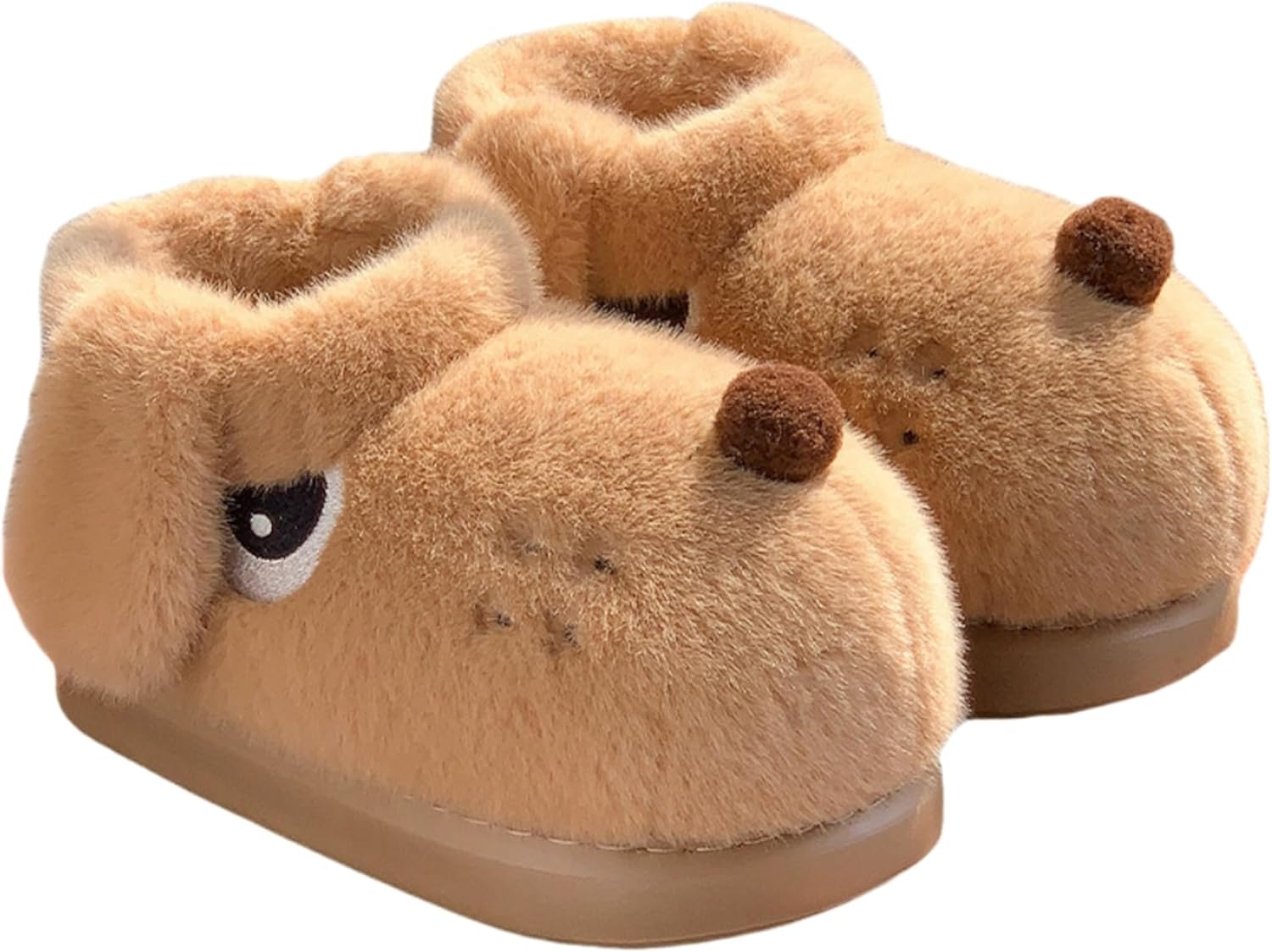 

Кроссовки LRYAOAN с когтями тигра для собак - плюшевые высокие с толстой подошвой, нескользящие тапочки для мужчин и женщин - с мультяшным животным, хаки