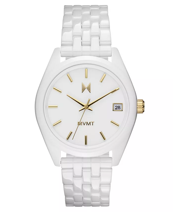 

Женские часы Rise Boyfriend с белым керамическим браслетом, 36 мм MVMT