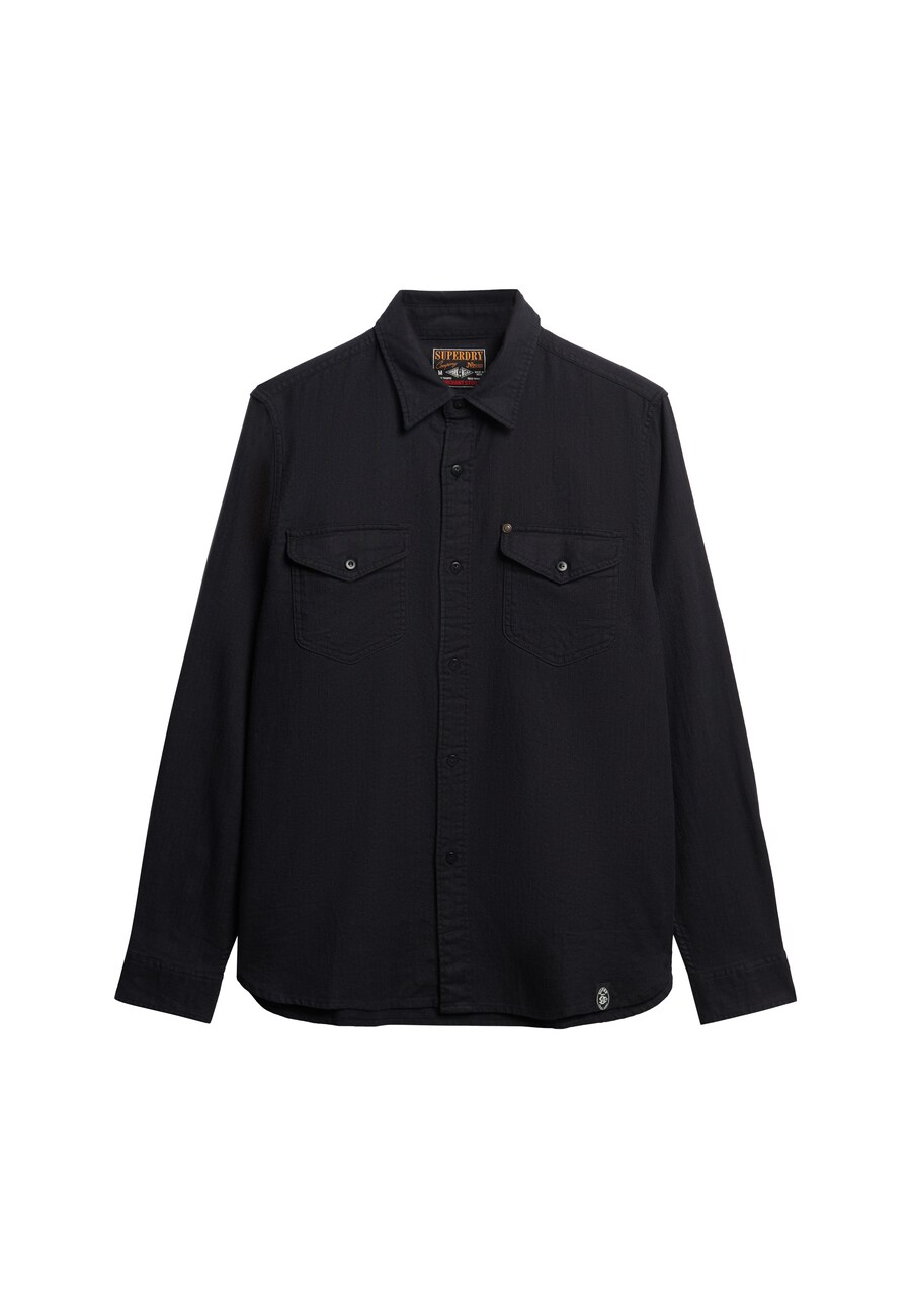 

Рубашка на пуговицах классического кроя Superdry, черный