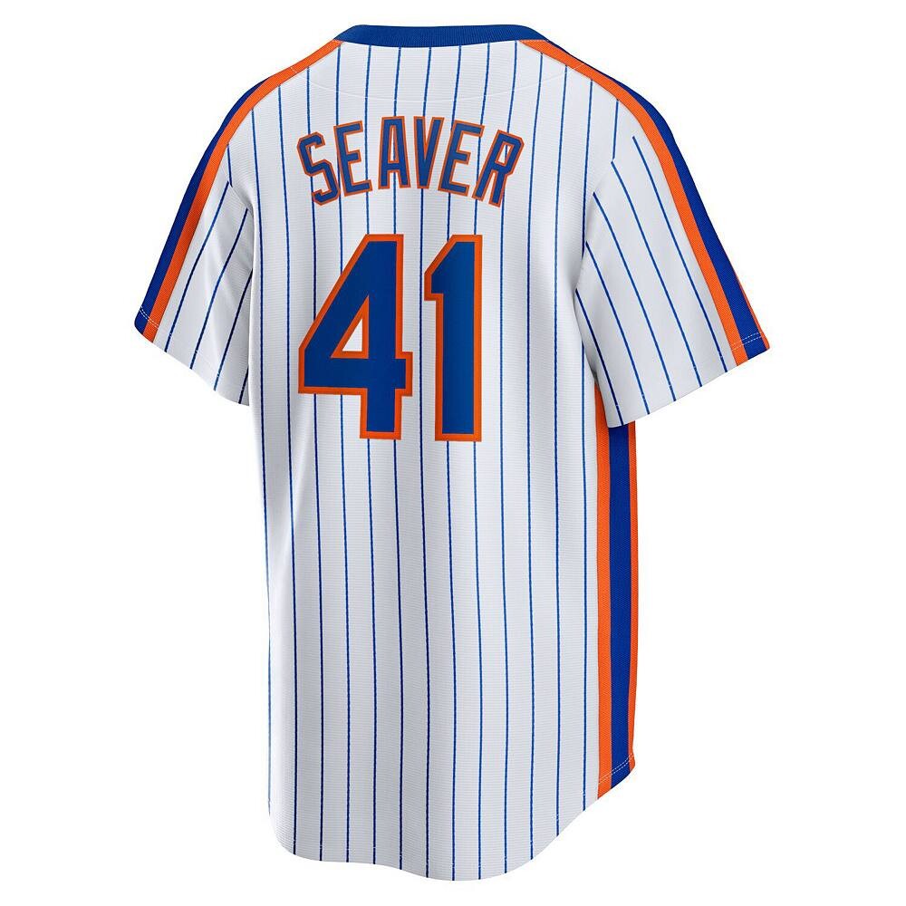 Мужское джерси Nike Tom Seaver White New York Mets Home Cooperstown Collection Player, цвет Met White — фото 3