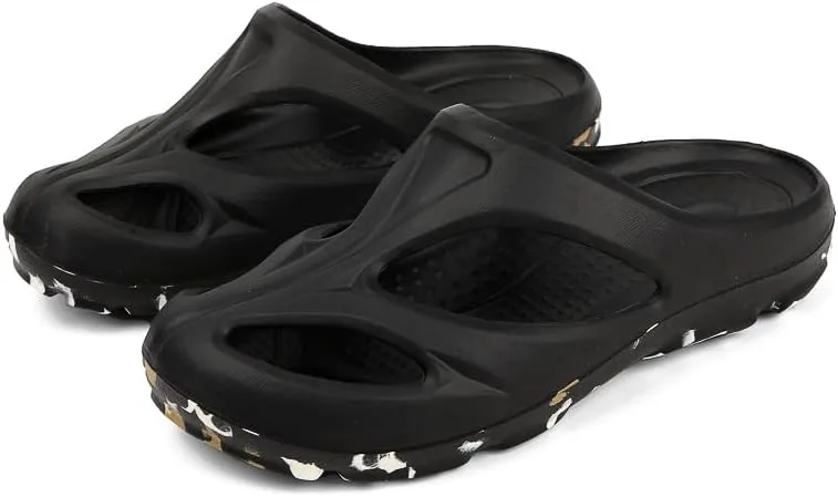 

Мужские спортивные сандалии для восстановления, спортивные слайд-тапочки Shanti с комфортной амортизацией, легкие сабо, летние шлепанцы для бассейна и пляжа с камуфляжной подошвой NIDDISLIP, черный