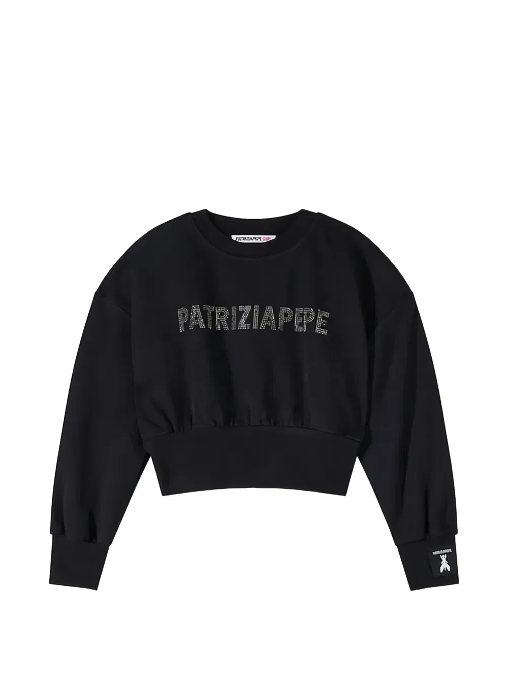 Декорированный свитшот с длинными рукавами Patrizia Pepe Girl, черный
