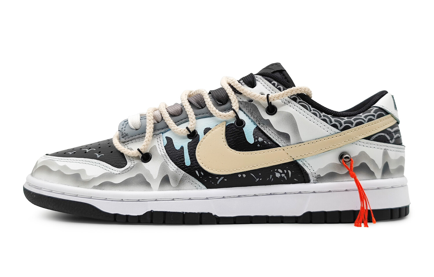 

Кроссовки Nike Dunk Skateboard Shoes Women's Low-Top Grey/white/blue/yellow