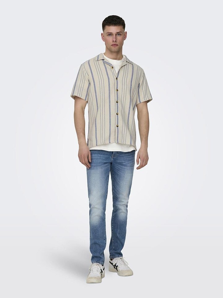 

Рубашка ONLY & SONS, цвет beige/blau