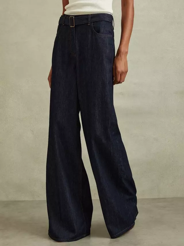 

Джинсы Reiss Petite Luca Belted Wide Leg, цвет dark blue