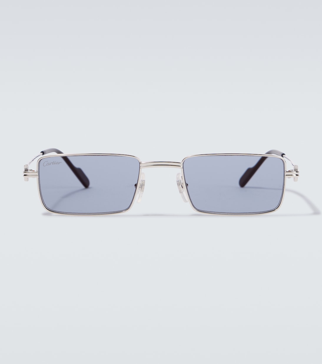 

Солнцезащитные очки Première De Cartier прямоугольной формы Cartier Eyewear Collection, Silver-Silver-Light Blue