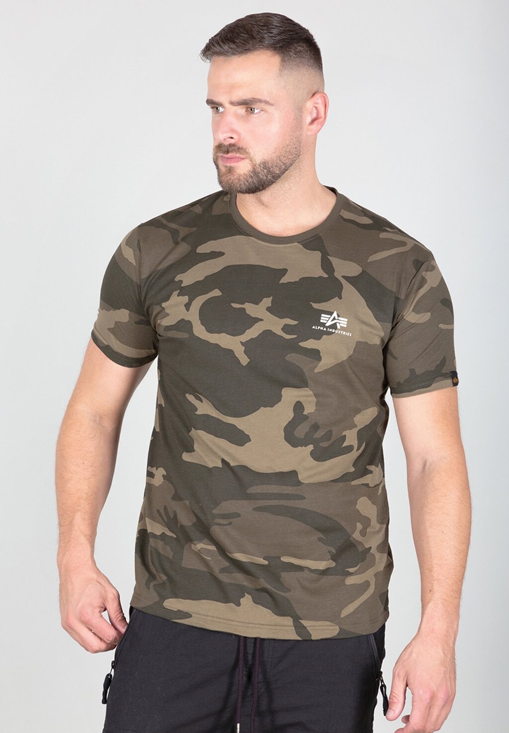 

футболка с принтом Small Logo Alpha Industries, цвет olive camo