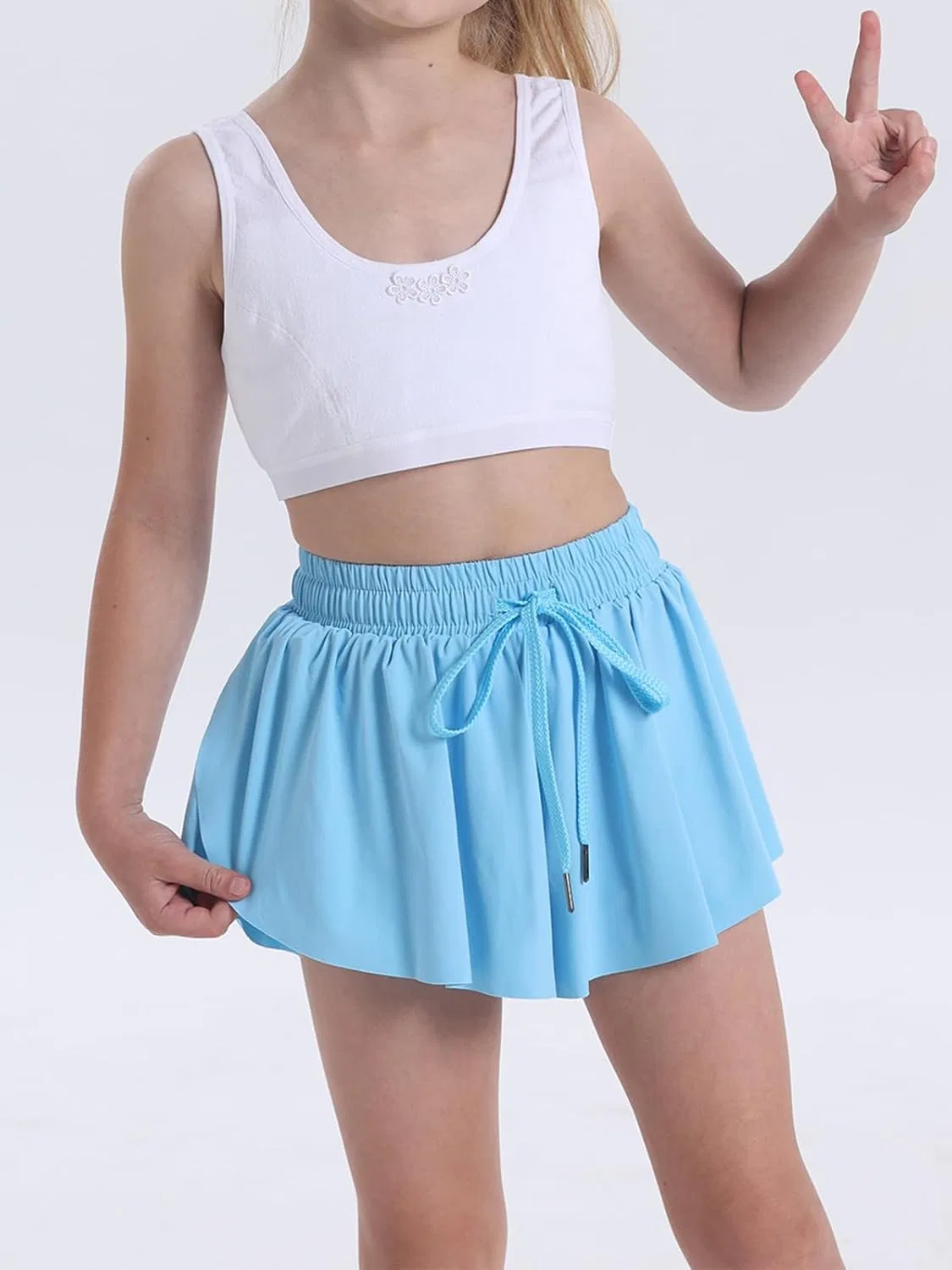 Шорты для девочек-подростков Athletic Running Butterfly Shorts, синие — фото 4