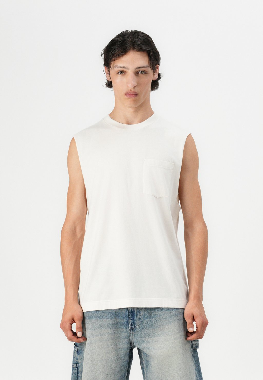 

Майка BOXY CUTOFF POCKET TANK SOLID Hollister Co., светло-серый