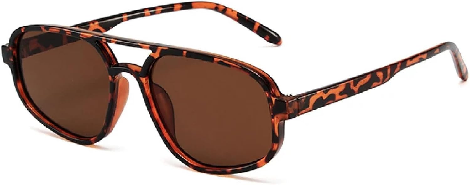 

Модные солнцезащитные очки с двойной перемычкой «кошачий глаз» для женщин, ретро-очки с леопардовым принтом и градиентом, солнцезащитные очки UV400 для мужчин WNCKSQ, Leopard Tea