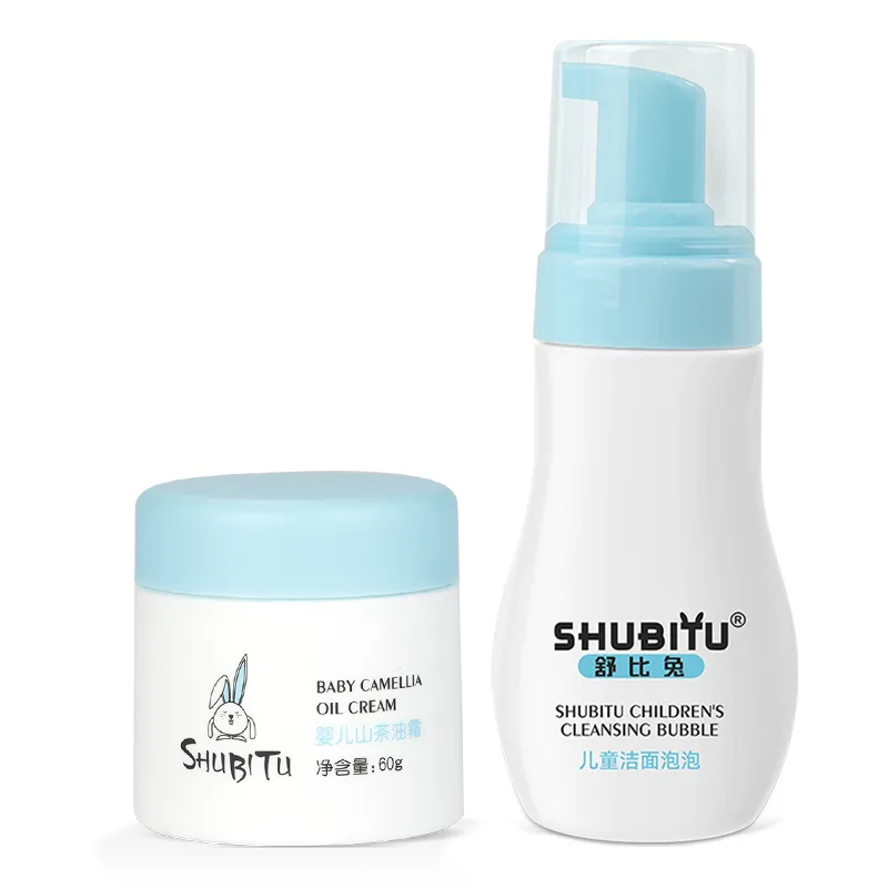Детский набор для ванной SHUBITU, Kids' Facial Cleansers 120ml+Children's Moisturizer 60g
