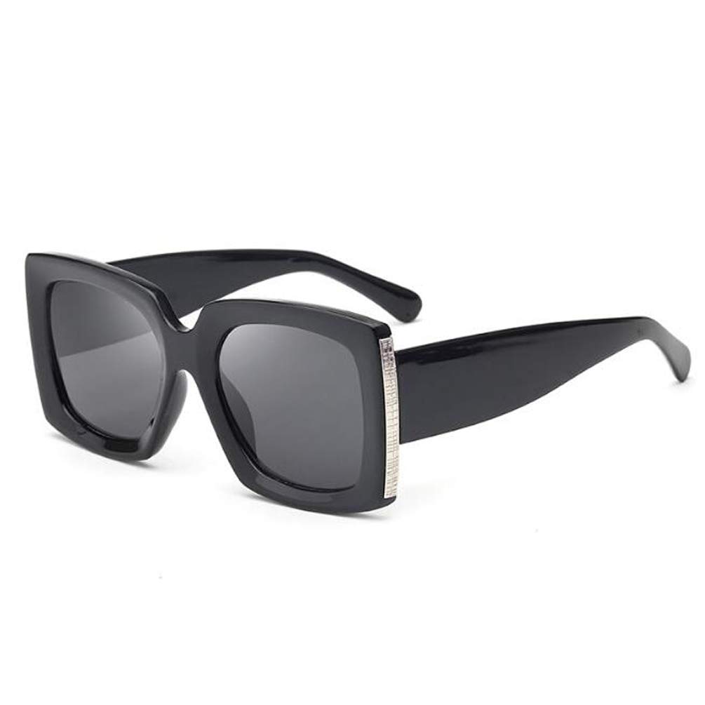 

Женские солнцезащитные очки в стиле ретро с защитой от УФ-излучения, крупная квадратная оправа (черная оправа с серыми вкраплениями) Weloveushop, Black Frame Gray Flakes