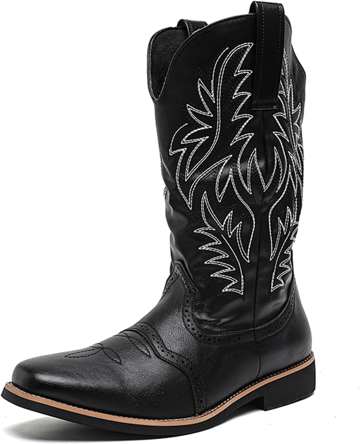 

Мужские ковбойские сапоги CHUUMEE с квадратным носком, модные сапоги, вышитая кожаная западная обувь, традиционные кантри-сапоги для мужчин, черный