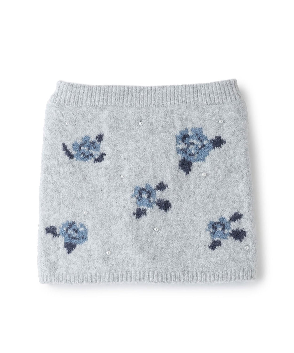 Вязаная юбка с цветочным жемчугом <Совместимость настроек> Petit main, Top Gray