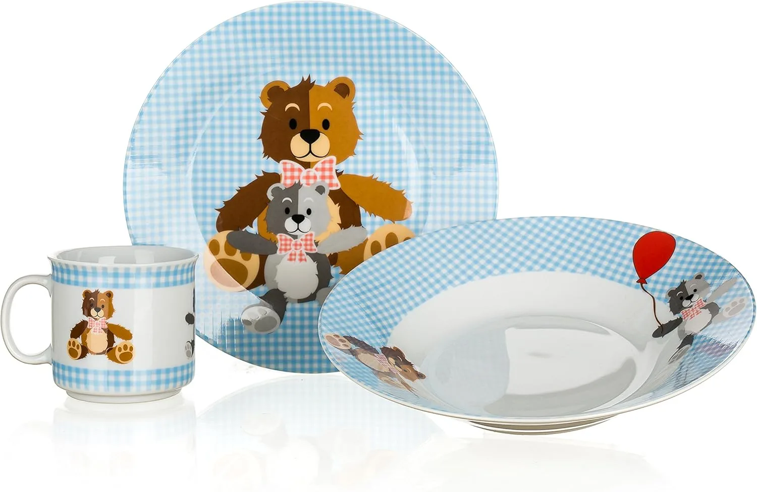 Набор для детей Banquet Blue, керамическое украшение с медвежатами, 20,5 x 20,5 x 9,5 см