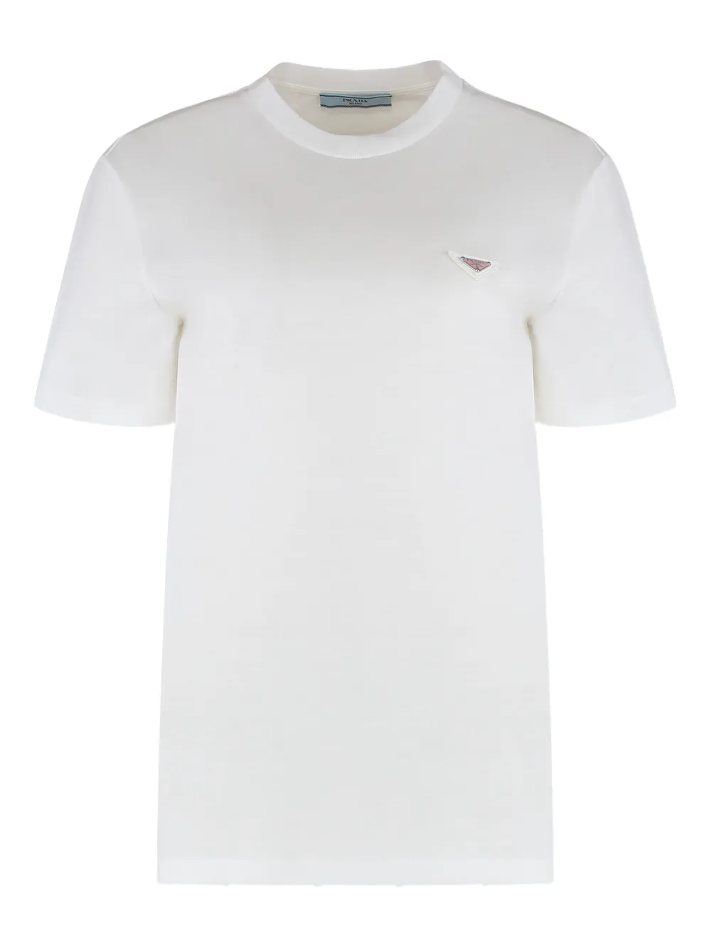 

Футболка с круглым вырезом и логотипом Prada, белый