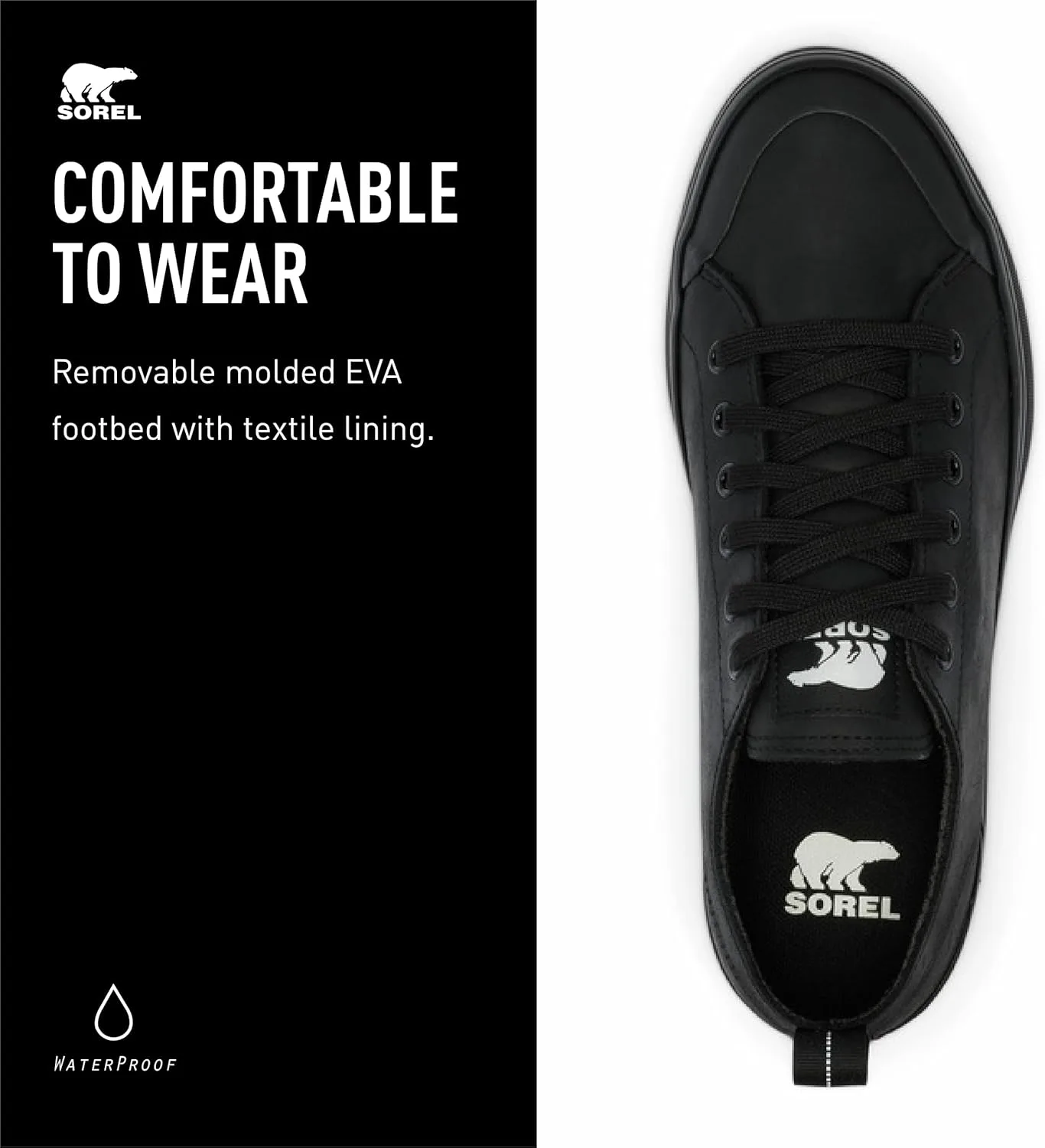 Водонепроницаемые кроссовки Sorel Men's Metro II Low, черный — фото 4