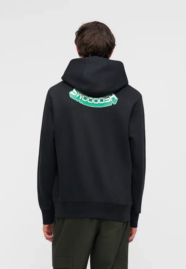 Толстовка с капюшоном Club Scifi Nike Sportswear, черный/малахитовый — фото 4