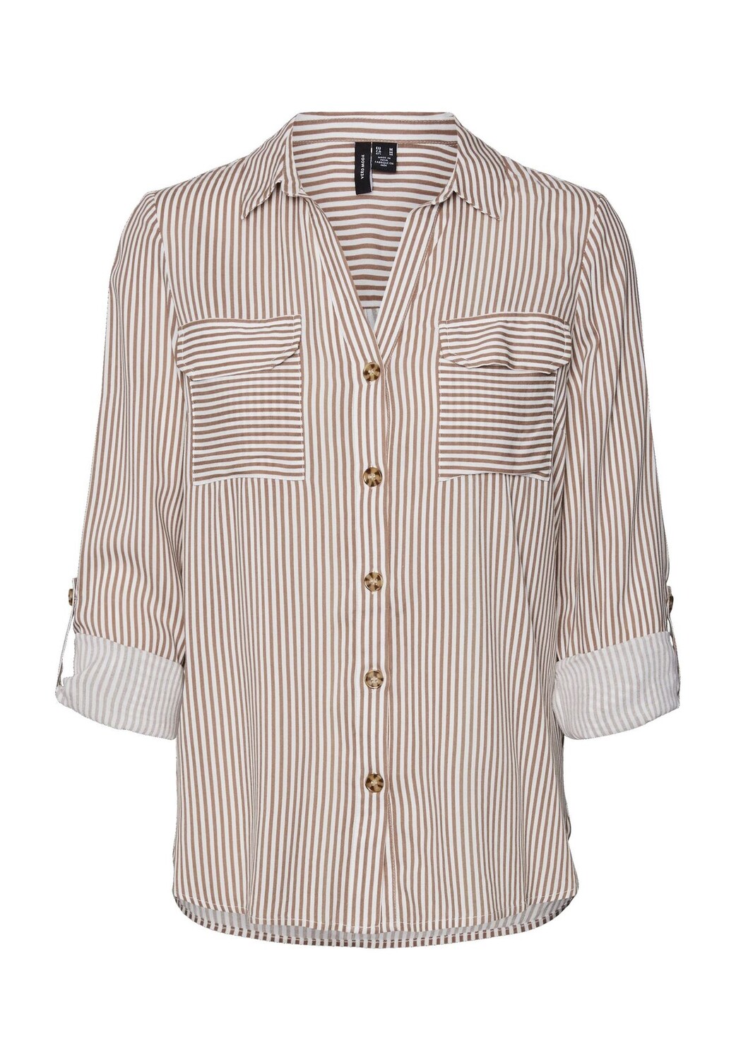 

Блузка-рубашка, нагрудные карманы, женская VERO MODA, цвет Brown