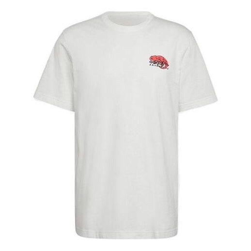 

Футболка adidas originals Printing Pattern Sports Round Neck Short Sleeve White, мультиколор