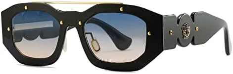 

Модные панк-солнцезащитные очки 2027 года для мужчин, винтажные, декоративные, многоугольные, для женщин, весенние, уникальные солнцезащитные очки MTZJH, Black 2