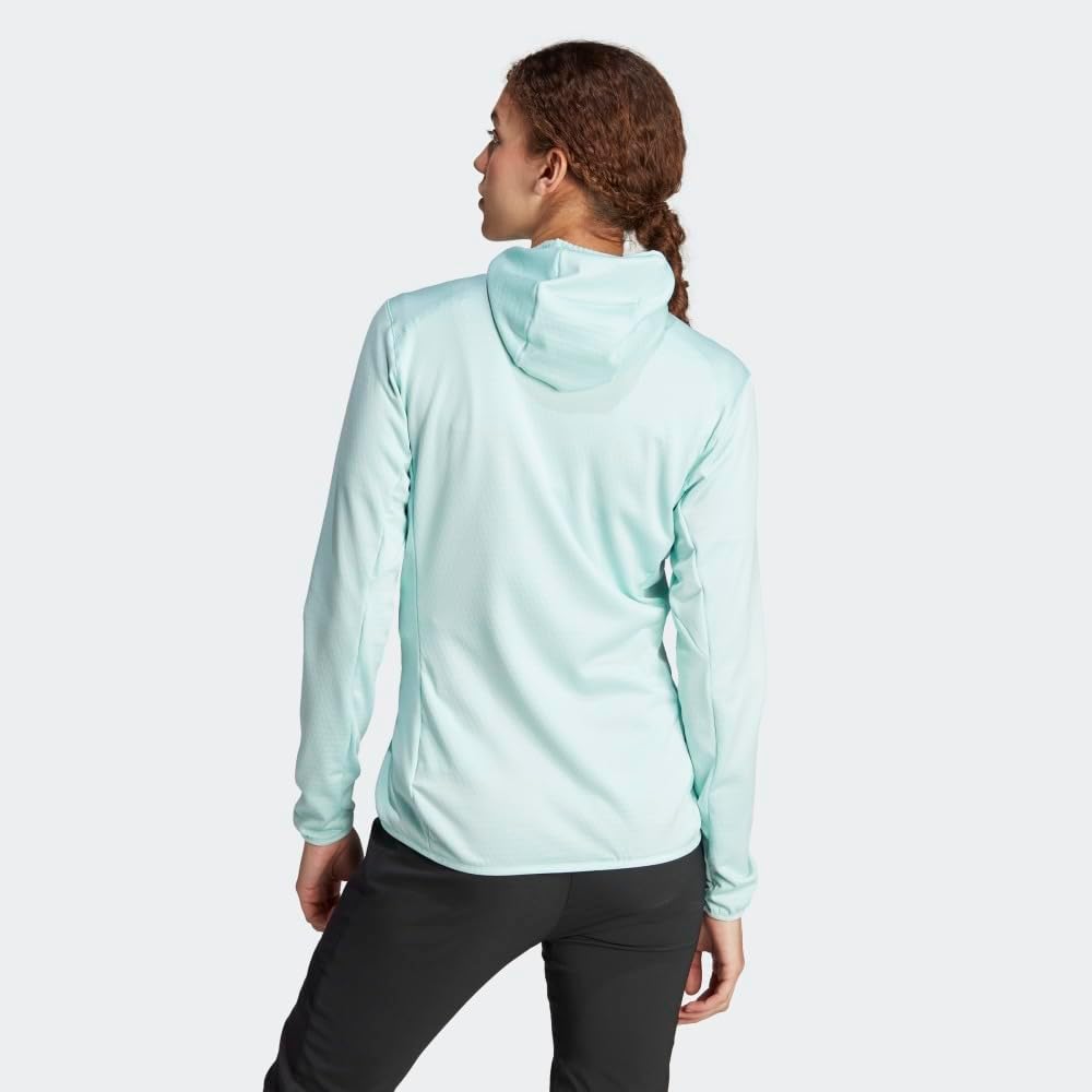 Женская флисовая куртка Adidas Terrex Xperior Light с капюшоном, светло-зеленый — фото 3