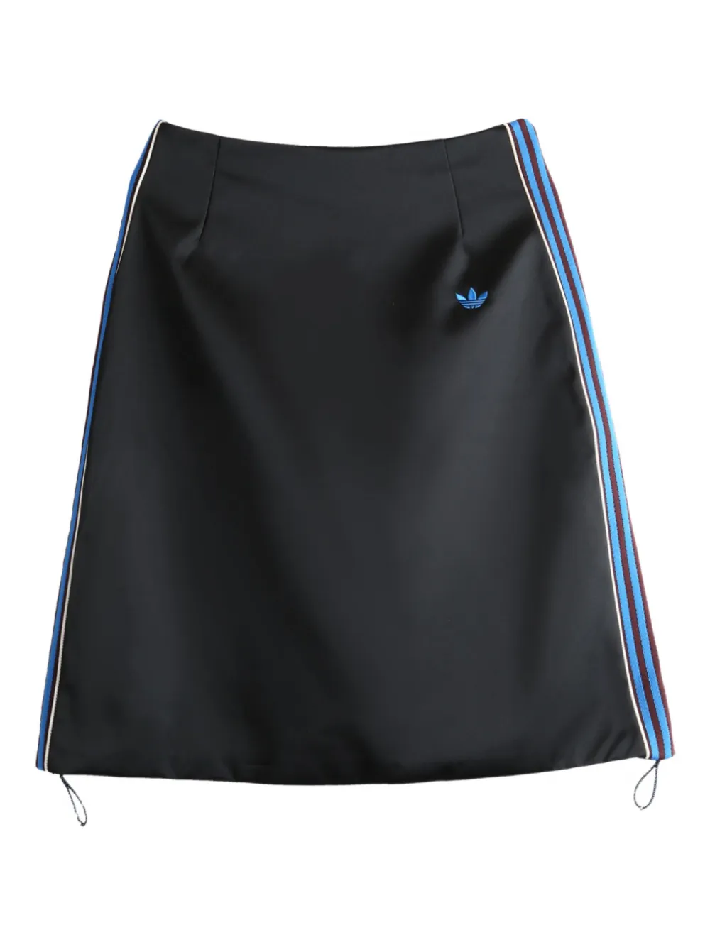 

Атласная юбка с полосками Adidas, черный