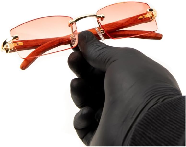 

Мужские и женские солнцезащитные очки без оправы в золотой оправе, ярко-розовые, прямоугольные, унисекс, винтажные, с текстурой дерева, в стиле 90-х, олдскул, хип-хоп, ретро, ​​модные Street Knitted, Pink